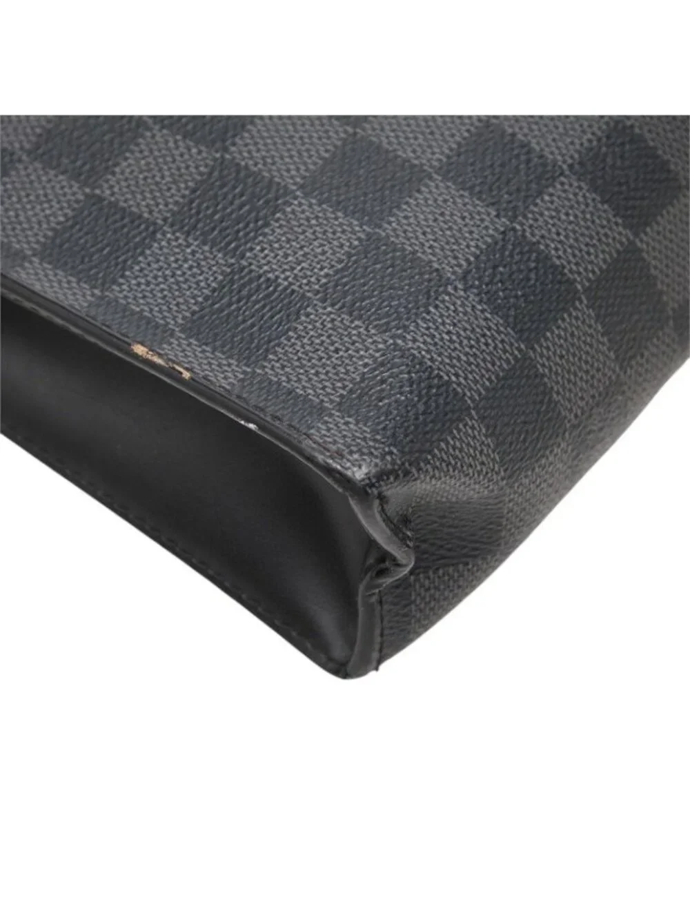 Louis Vuitton Damier Graphite Pochette Voyage MM Second Bag Black Leather